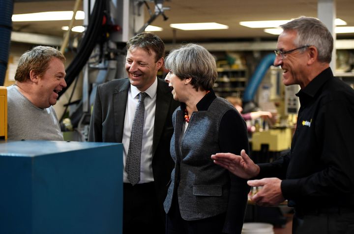 Theresa May visits AP Diving in St Ives where media were tightly controlled