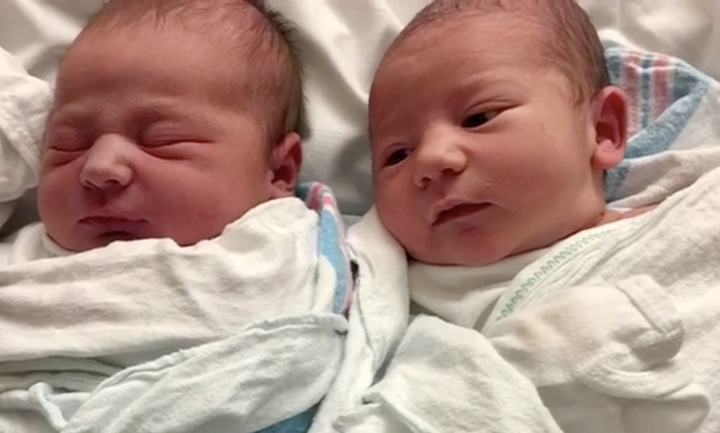 A mathematician at Brookdale Community College said the odds of twin sisters giving birth on the same day are roughly 8 in 100,000.