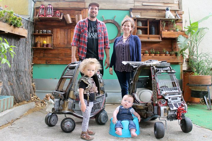 Ian Pfaff turned typical Little Tikes Cozy Coupe toy cars into "Mad Max" vehicles.