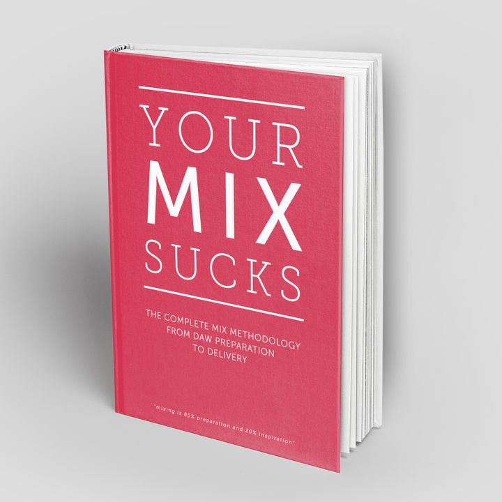 “Your Mix Sucks”, Marc Mozarts self-help book that enables musicians and songwriters to improve the sonic quality of their music.