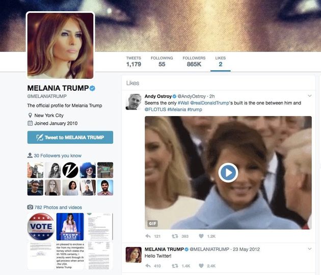 Melania Trump's likes on Twitter. 