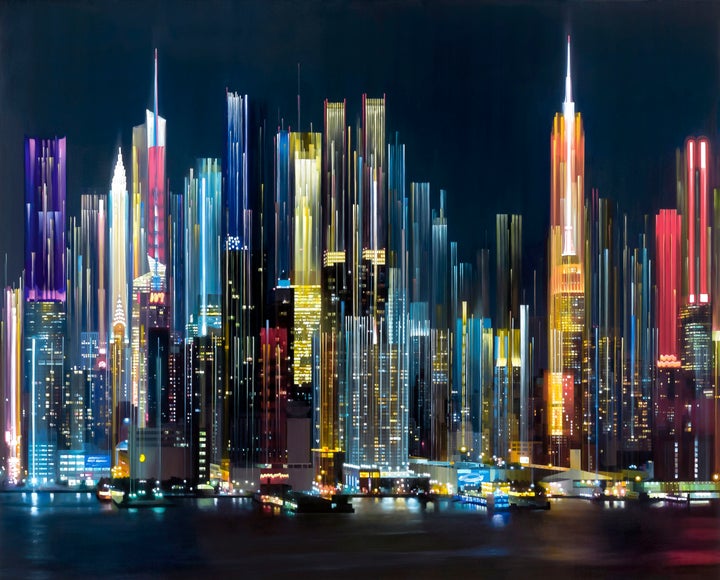 Alexandra Pacula, Vertical City, 2017, Oil on canvas, 78 x 96 in. 