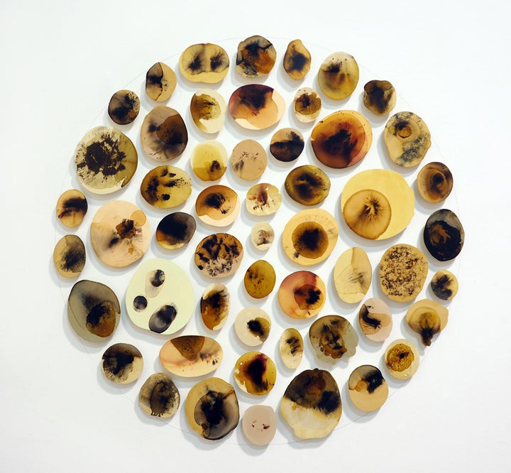 <p>Stefano Bonacci, <em>Forms of Time</em>, 2017, shellac and pigment on plaster. </p>