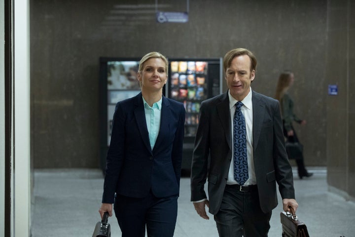 Rhea Seehorn and Bob Odenkirk, as Kim Wexler and Jimmy McGill.