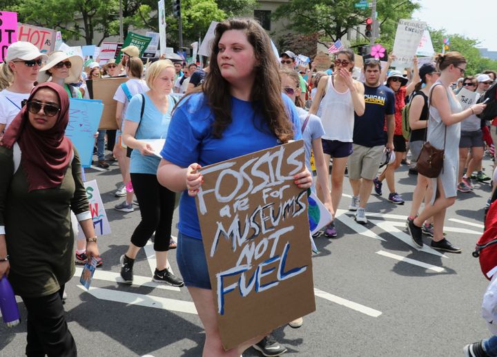 Global Kids Leader Kate Scherer at the People’s Climate March for Jobs and Justice in Washington, DC