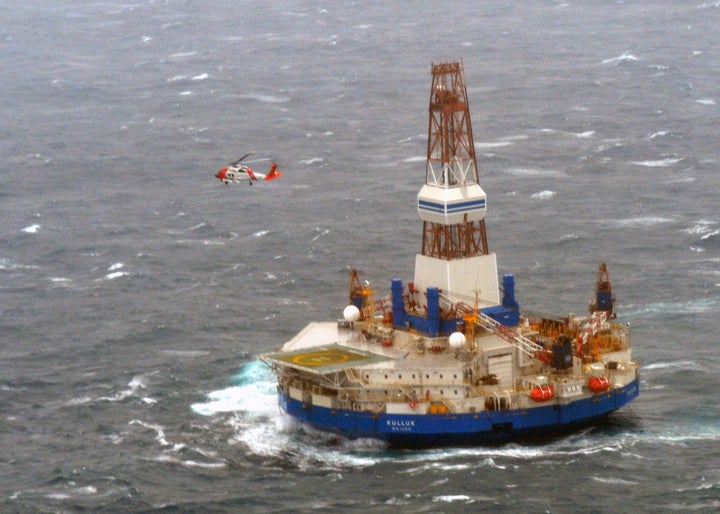 In 2012, Shell Oil Company's Kulluk drill rig drifted aground off Sitkalidak Island in the Gulf of Alaska after towing line broke during transport.