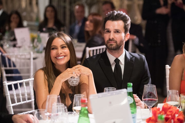 Sofia Vergara and producer Andrea Iervolino attend AMBI GALA In Honour Of at Hotel Exedra on April 6, 2017 in Rome, Italy.