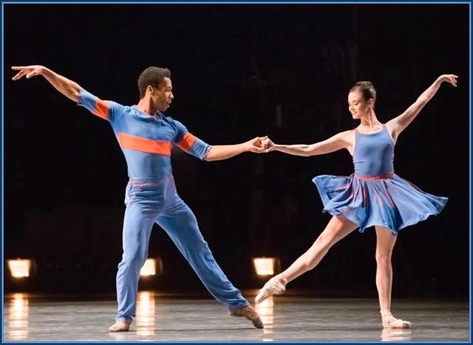 Daniel Deivison-Oliveira and Elizabeth Powell in Millepied’s <em>The Chairman Dances</em>.