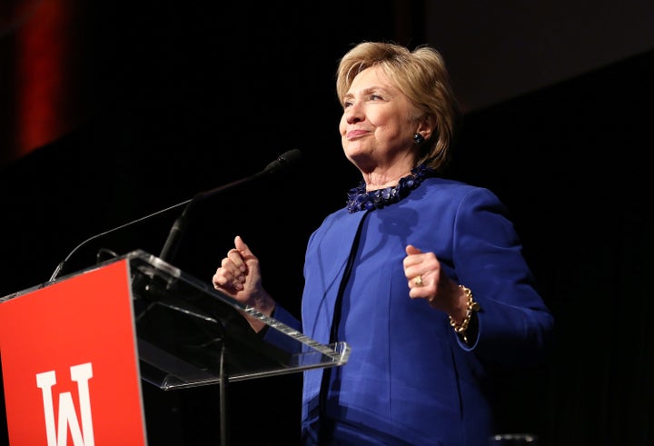 Former US Secretary of State and WOV Honoree Hillary Clinton speaks onstage at the Ms. Foundation for Women 2017 Gloria Awards Gala & After Party at Capitale on May 3, 2017 in New York City.