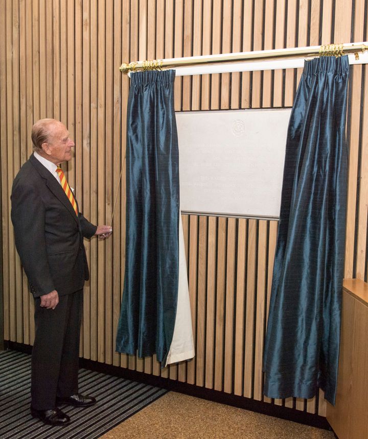 Philip unveils a plaque on the new Warner Stand at Lord's