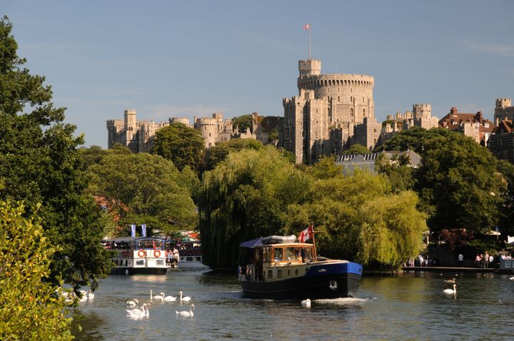 Windsor Castle is the Queen's weekend home, 21 miles west of London