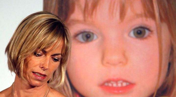 Kate McCann, pictured above in 2011 next to a picture of her daughter, was heard screaming that Madeleine had been 'abducted' on the night she disappeared