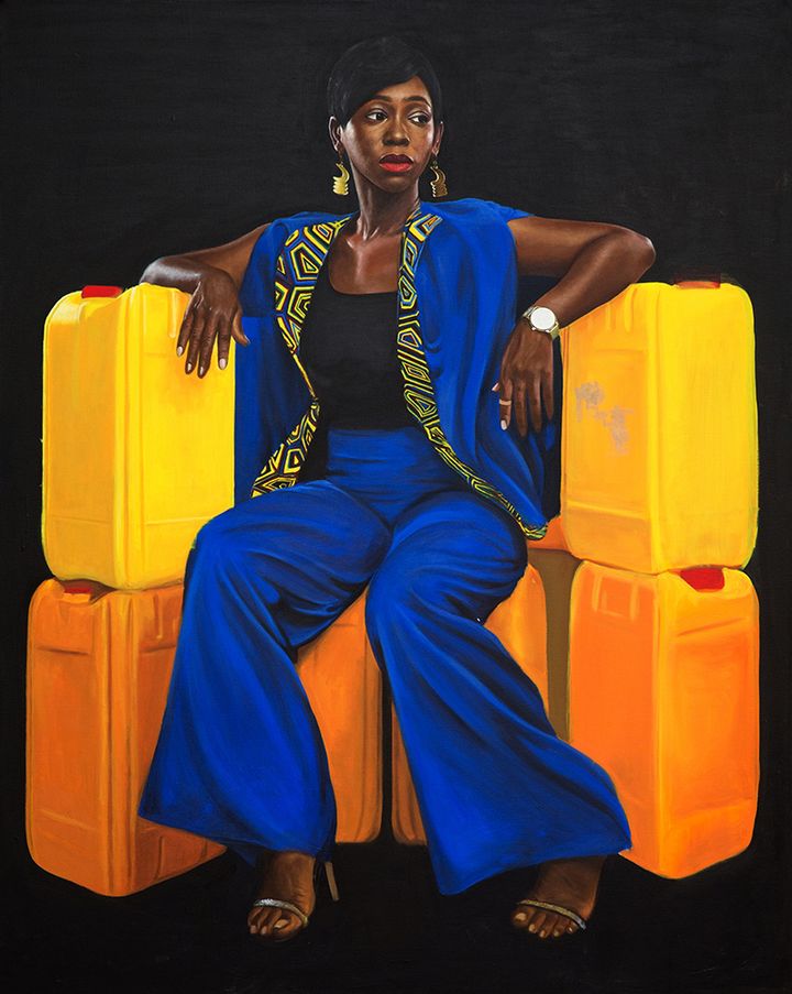 Jeremiah Quarshie, 'Ama K.'. Yellow is the Colour of Water, 2016, acrylic on canvas, 152cm x 121cm. Courtesy the artist and Gallery 1957, Accra. At 1:54 Contemporary African Art Fair, booth 15.