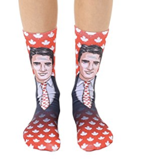 Justin Trudeau crew socks, <a href="https://www.amazon.com/Canada-Prime-Minister-Justin-Trudeau/dp/B01NCXIRCB" target="_blank">$12.95 at Amazon</a>