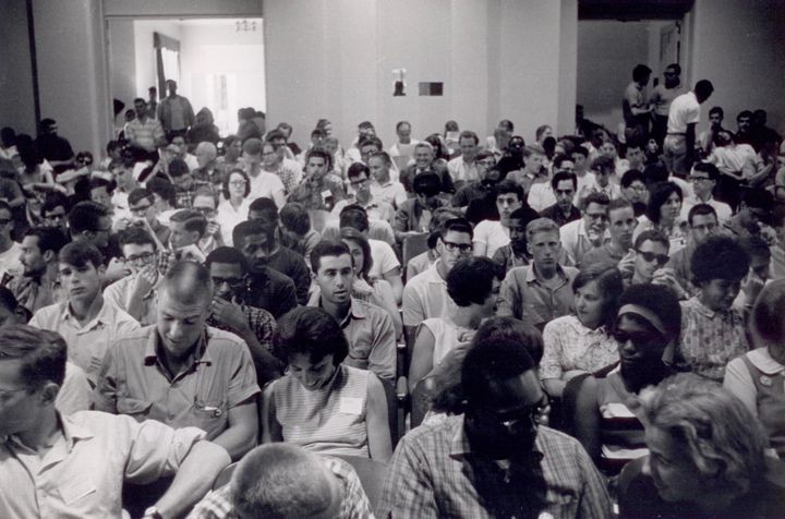 <p>800 Freedom Summer volunteers assembled in Oxford, OH for training, 1964.</p>
