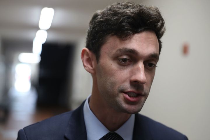 Democratic candidate Jon Ossoff speaks with the media on April 18 in Marietta, Georgia. He is running in a special election to replace Tom Price, who is now the secretary of health and human services, in Georgia's 6th Congressional District.