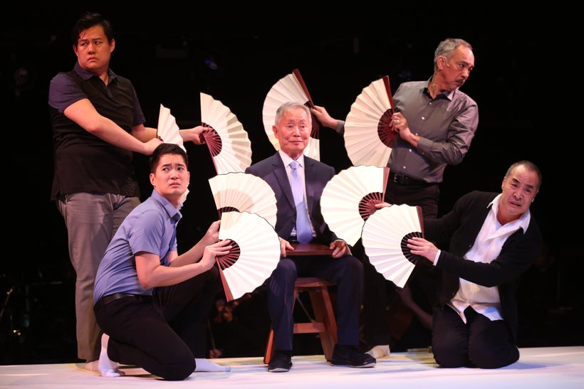 Kelvin Moon Loh, Austin Ku, George Takei, Thom Sesma and Marc Oka in <em>Pacific Overtures</em>