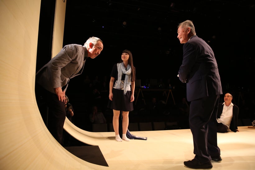 Thom Sesma, Megan Masako Haley, George Takei and Marc Oka in <em>Pacific Overtures</em>