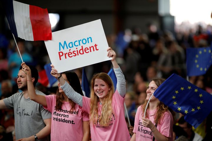 Macron supports are hoping he can revitalize the economy and reform the European Union.