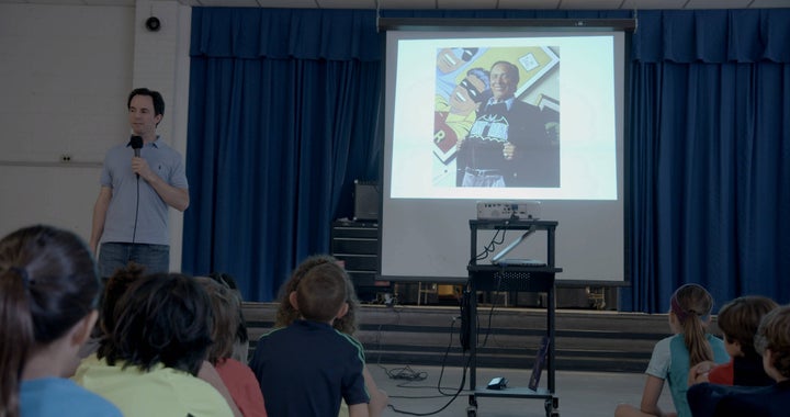 <p>Marc Tyler Nobleman makes presentations on Bob Kane and Bill Finger. </p>