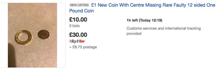 Some people have tried to flog broken £1 coins for far more than their face value online