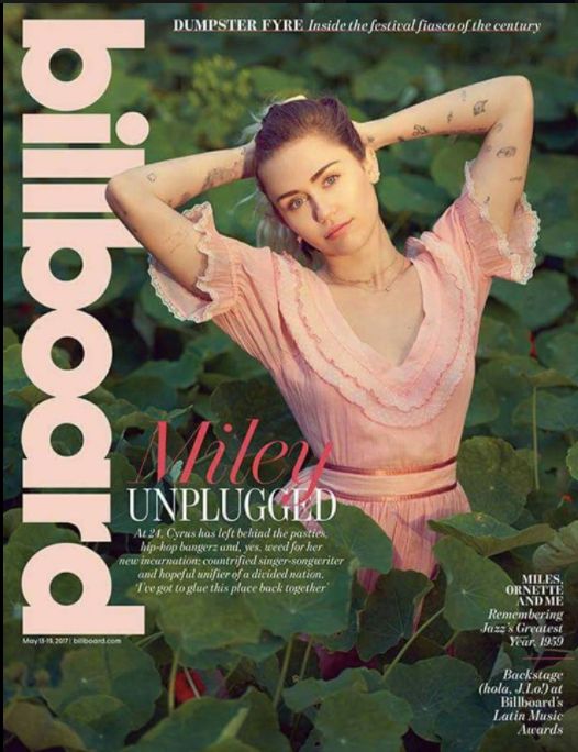 Miley serving purity and pastels on the latest Billboard cover. 