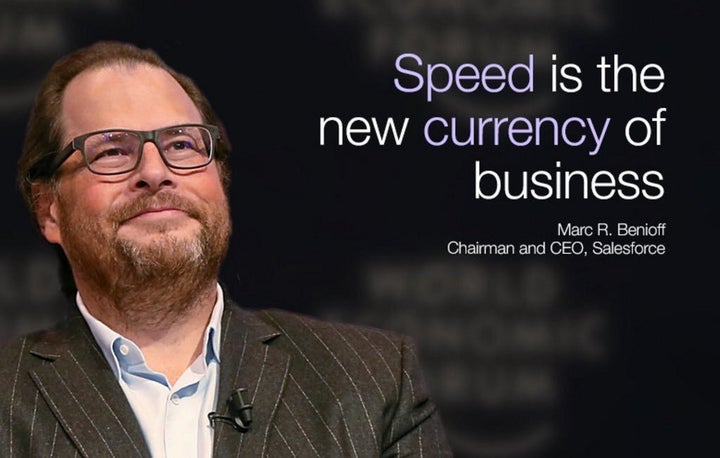 <p>Speed is the new currency of business. — Marc Benioff, CEO Salesforce</p>
