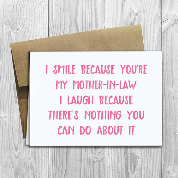 funny mother in law mothers day cards