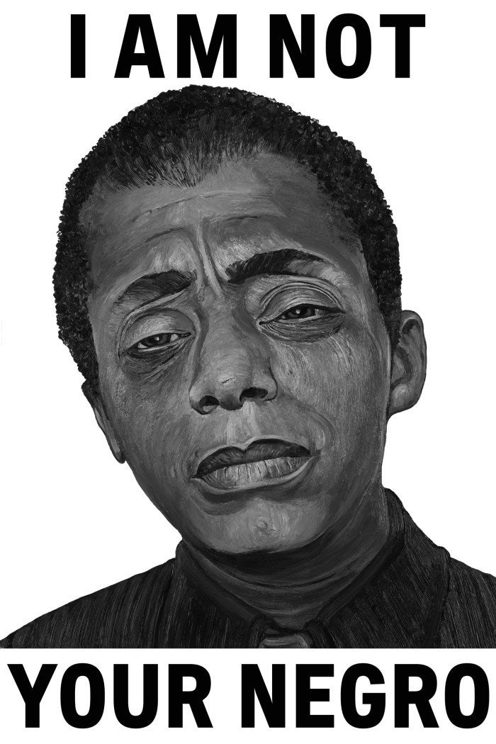 <strong>Robbie Conal</strong> <em>James Baldwin</em> 2017. Oil and acrylic on illustration board