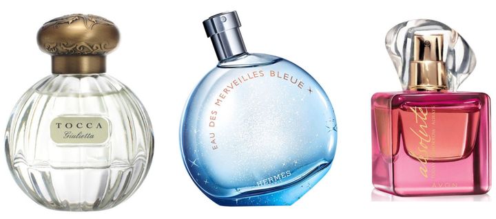 Giulietta from Tocca and Hermès Eau Des Merveilles Bleue from Hermès and Absolute Parfum from AVON. 