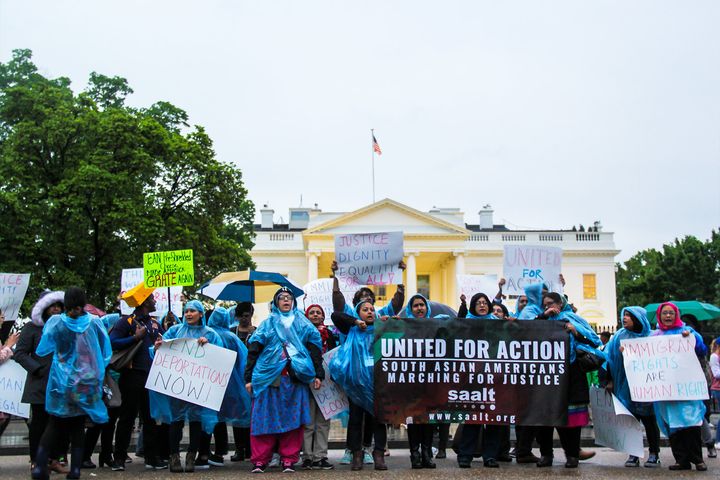 SAALT members in a direct action rally during the National South Asian Summit, which brought together over 300 South Asian American activists, organizations, students, and community members from around the nation.