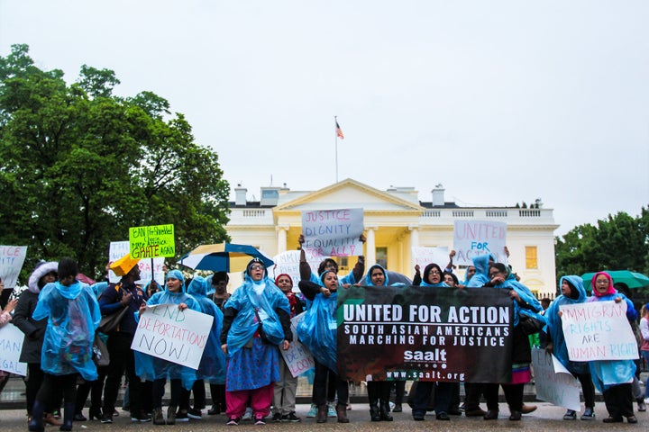 SAALT members in a direct action rally during the National South Asian Summit, which brought together over 300 South Asian American activists, organizations, students, and community members from around the nation.