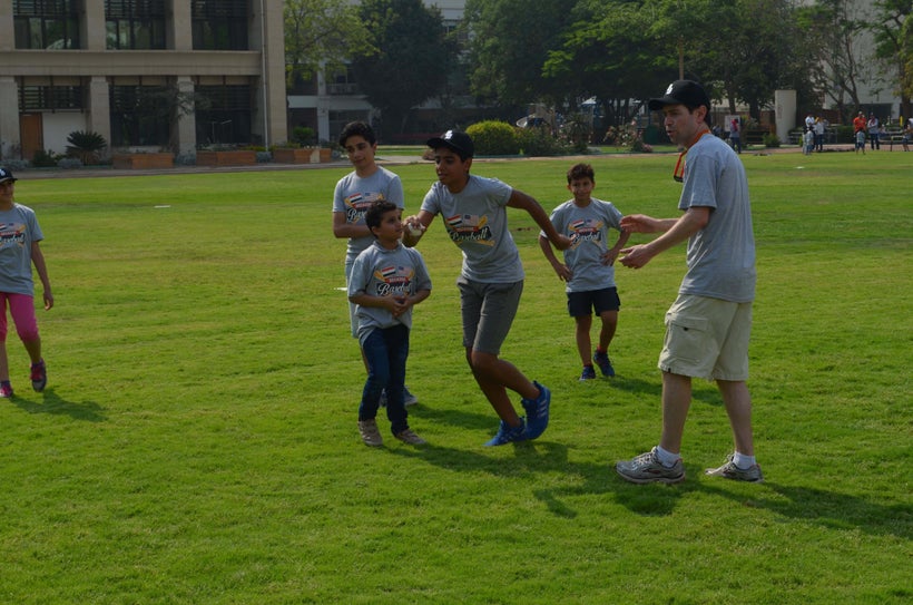 Kemp Gouldin coaching Egyptian kids in Cairo