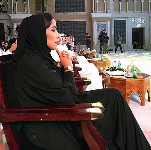<p><em>Dubai Press Club President Mona Al Marri (Abu-Fadil)</em></p>