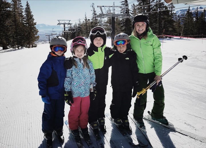 Skiing with my older two kids and two of our young buddies. (My 11-year-old is in the middle, third from the left.)