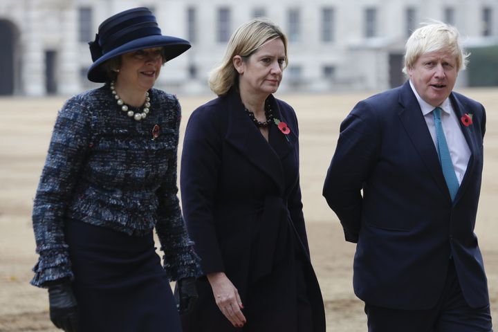Theresa May, Amber Rudd and Boris Johnson