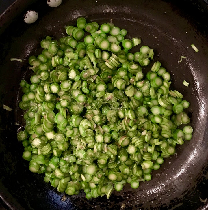 <p>Just 30 seconds over high heat with butter and salt brings out the asparagus flavor</p>