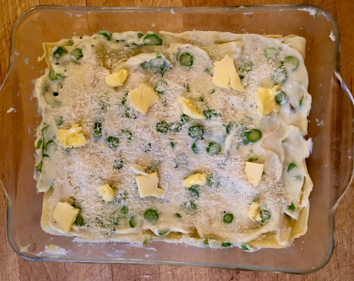 <p>Dot the top with butter before baking</p>