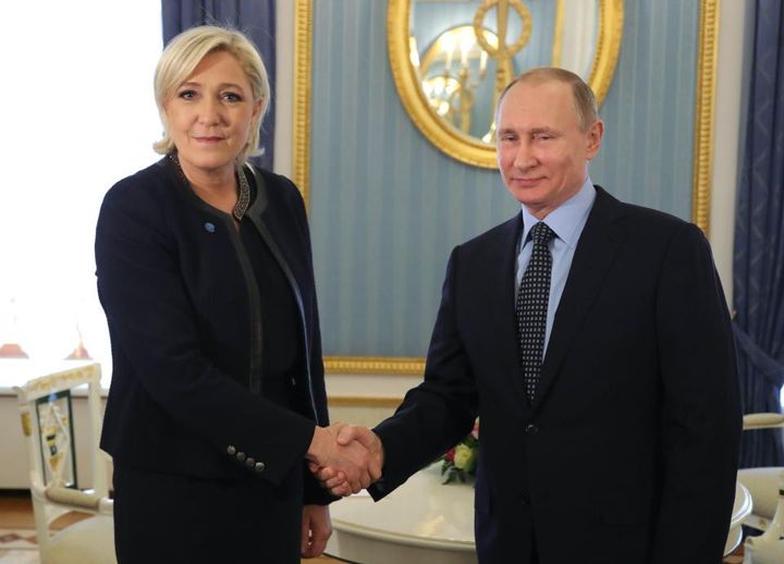 Not this time, big guy. Russian President Vladimir Putin snapped with French presidential candidate, Marine Le Pen. 