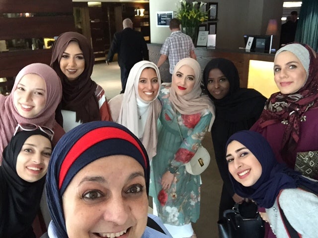 “Internet Famous” ladies attending London Modest Fashion Week. Clockwise behind Rose Hamid at front: Meriem Lebdiri @Meriem