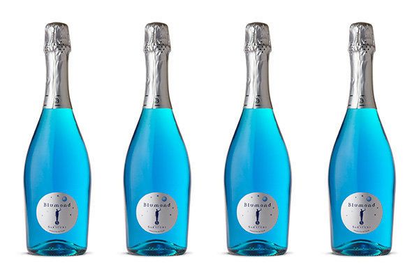 Bottles of Blumond, a new blue Prosecco.