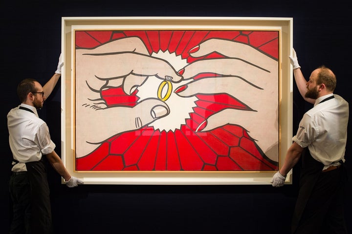  The late Roy Lichtenstein, whose work “The Ring (Engagement)” is pictured, was a Democratic donor, though not as prolific as his widow. Dorothy Lichtenstein gave $1.2 million to Democratic and liberal candidates and committees in the 2016 election cycle.