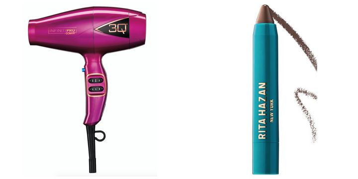 InfinitiPRO Hair Dryer from Conair, and Root Concealer Touch Up Stick Temple + Brow Edition from Rita Hazan.