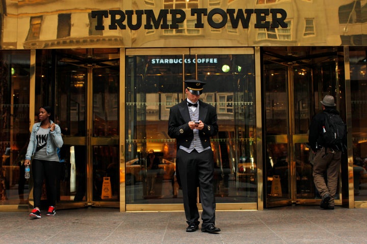 Trump’s penthouse <a href="http://www.architecturaldigest.com/story/donald-trump-1985-apartment-looks-exactly-how-youd-imagine-it" target="_blank" role="link" class=" js-entry-link cet-external-link" data-vars-item-name="was decorated by Angelo Donghia" data-vars-item-type="text" data-vars-unit-name="59109046e4b0104c7350d500" data-vars-unit-type="buzz_body" data-vars-target-content-id="http://www.architecturaldigest.com/story/donald-trump-1985-apartment-looks-exactly-how-youd-imagine-it" data-vars-target-content-type="url" data-vars-type="web_external_link" data-vars-subunit-name="article_body" data-vars-subunit-type="component" data-vars-position-in-subunit="4">was decorated by Angelo Donghia</a> in the early '80s, according to an Architectural Digest feature on his home. To this day, its covered in gold-leaf, brass and bronze to give the property its gilded tower feel.