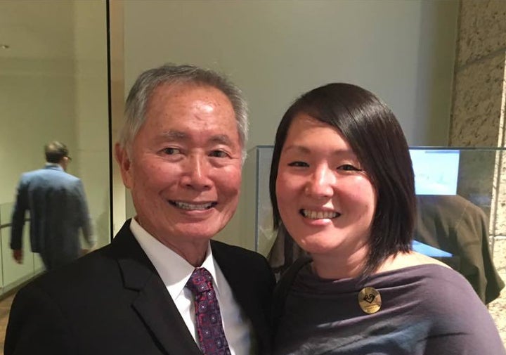 Me with the legendary George Takei at the Japanese American National Museum's #NewFrontiers exhibit--opening night, March 11, 2017.