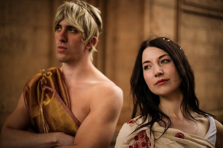 Kyle Goldman (Apollo) and Kathleen McHatton (Artemis) in Twins