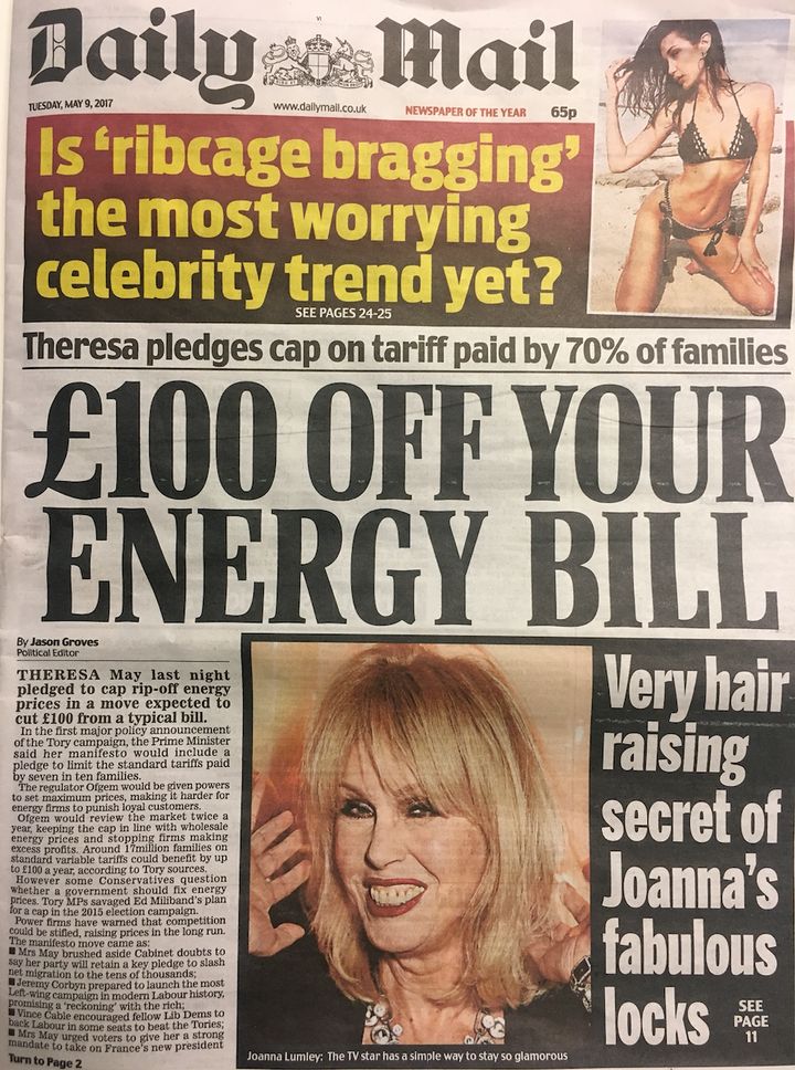 The Daily Mail's front page on Tuesday