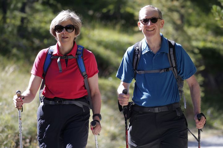 The Mays are keen hikers and the PM is said to have decided to call a general election while on a hiking holiday with him in Wales