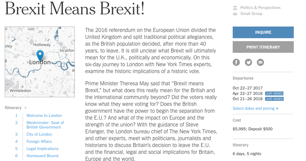 The New York Times Brexit Tours Of Britain - Here's How To Do It ...