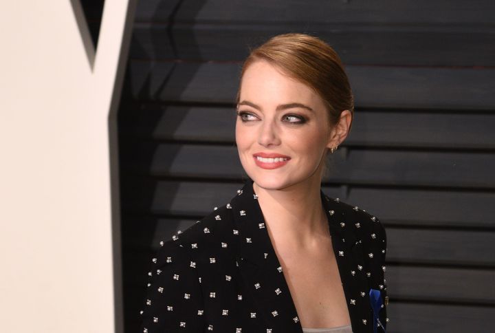 Actress Emma Stone attends the 2017 Vanity Fair Oscar Party. 
